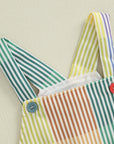 - Rainbow Stripe Overalls Baby Stork