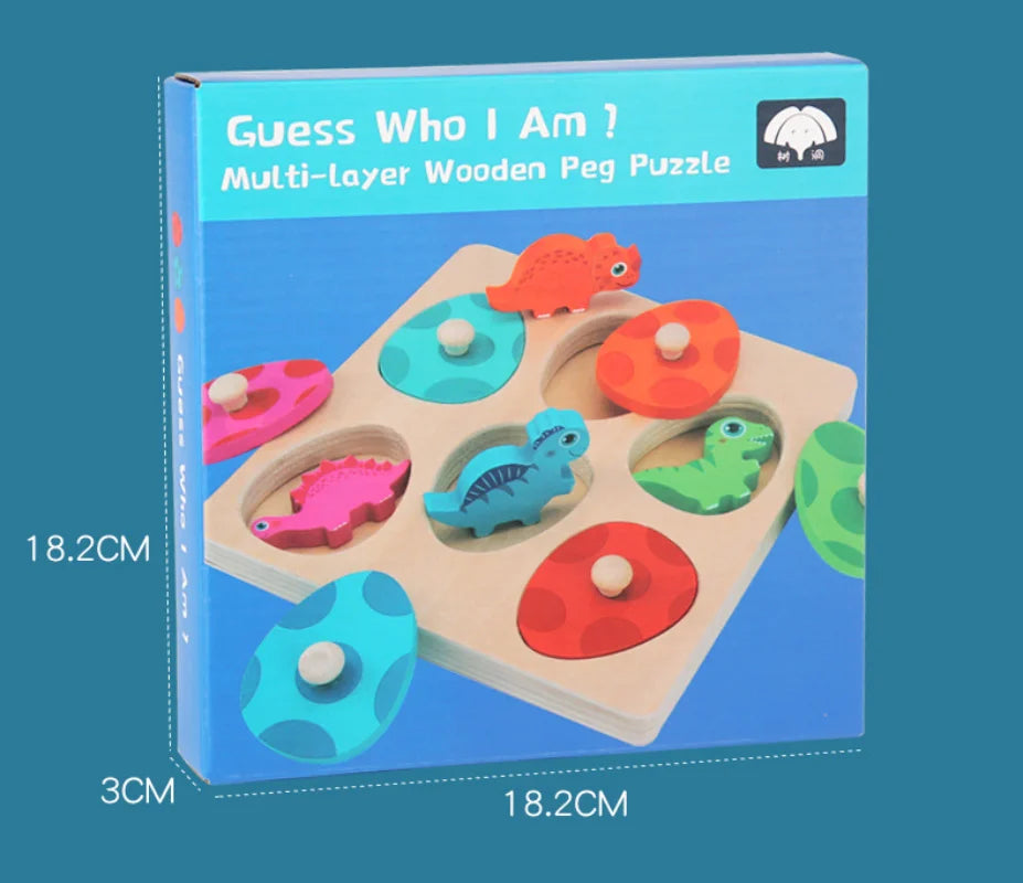 Wooden 3D Dinosaur Egg Multi-Layer Puzzle | Colour Sorting Game for ...