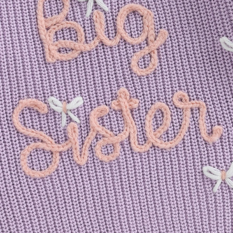 - Big Sister Embroidered Knit Sweater Baby Stork