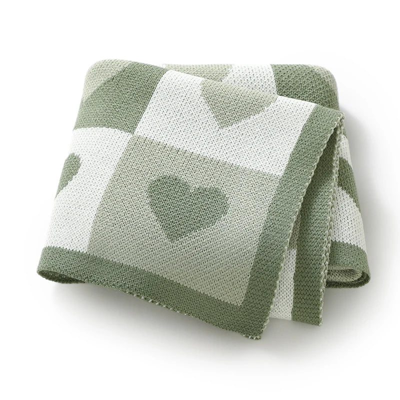 - Heart Pattern Baby Blanket – 90 × 70 cm | Ultra-Soft Acrylic | Multiple Colours Baby Stork