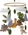 - Handmade Dinosaur Baby Mobile – Felt Jurassic Nursery Cot Hanging Decor Baby Stork Baby Mobile