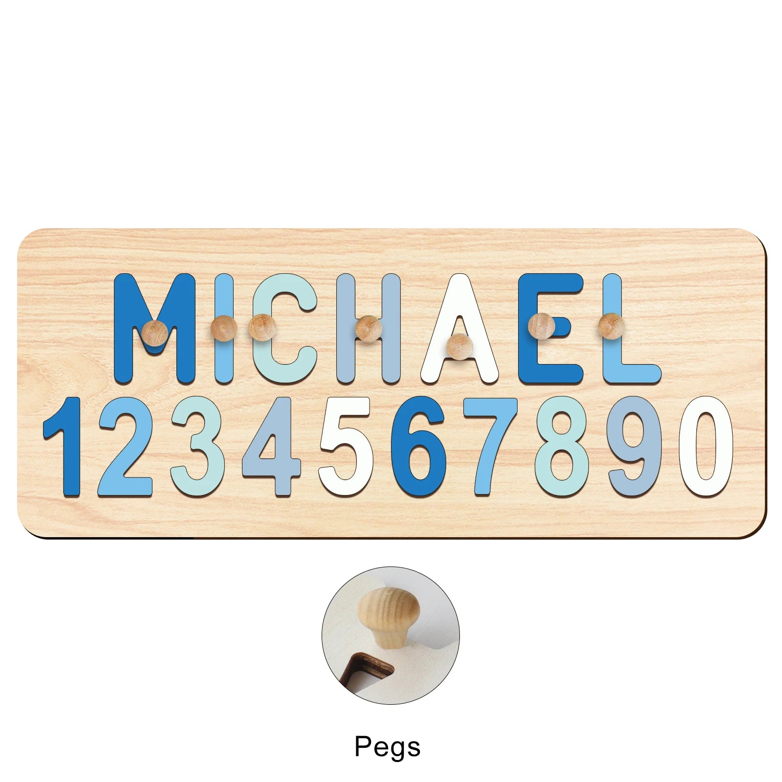- Custom Wooden Name &amp; Number Puzzle – Personalised Educational Toy Baby Stork