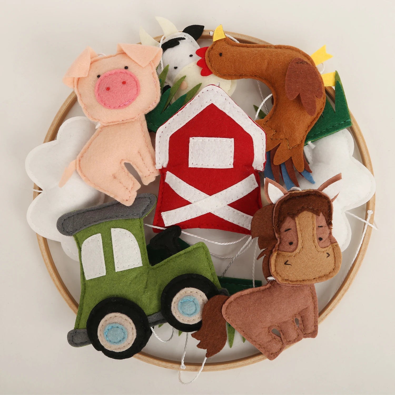 - Farmyard Baby Mobile – Handmade Felt Cot Mobile with Barn, Tractor & Animals Baby Stork