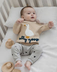 Goose Knit Baby Jumper | Embroidered Cotton Blend Toddler Sweater