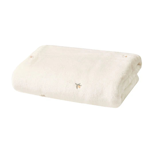 Polar Fleece Blanket with Embroidered Motifs | 125 × 90cm