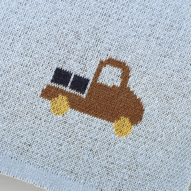 - Truck Pattern Baby Blanket – 90 × 70 cm | Soft Acrylic | 6 Colours Baby Stork