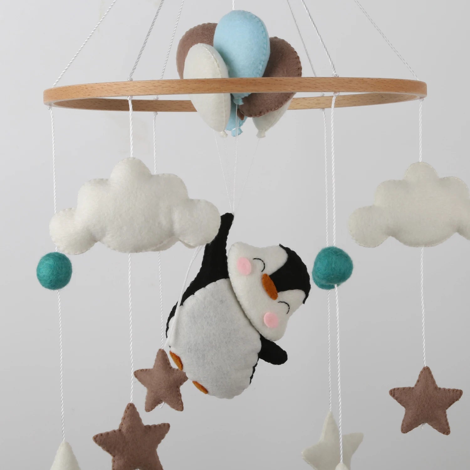 Penguin Baby Mobile with Balloons | Blue Nursery Mobile Decor