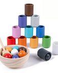 - Montessori Wooden Balls in Cups Sorter - Rainbow Colour Sorting Game Baby Stork Baby & Kids > Toys