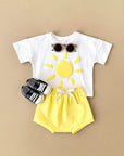 - Good Vibes Sunshine 2 Piece Set – Cotton Tee & Shorts Baby Stork
