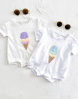 - Ice Cream Embroidered Baby Romper – 100% Cotton Bodysuit Baby Stork