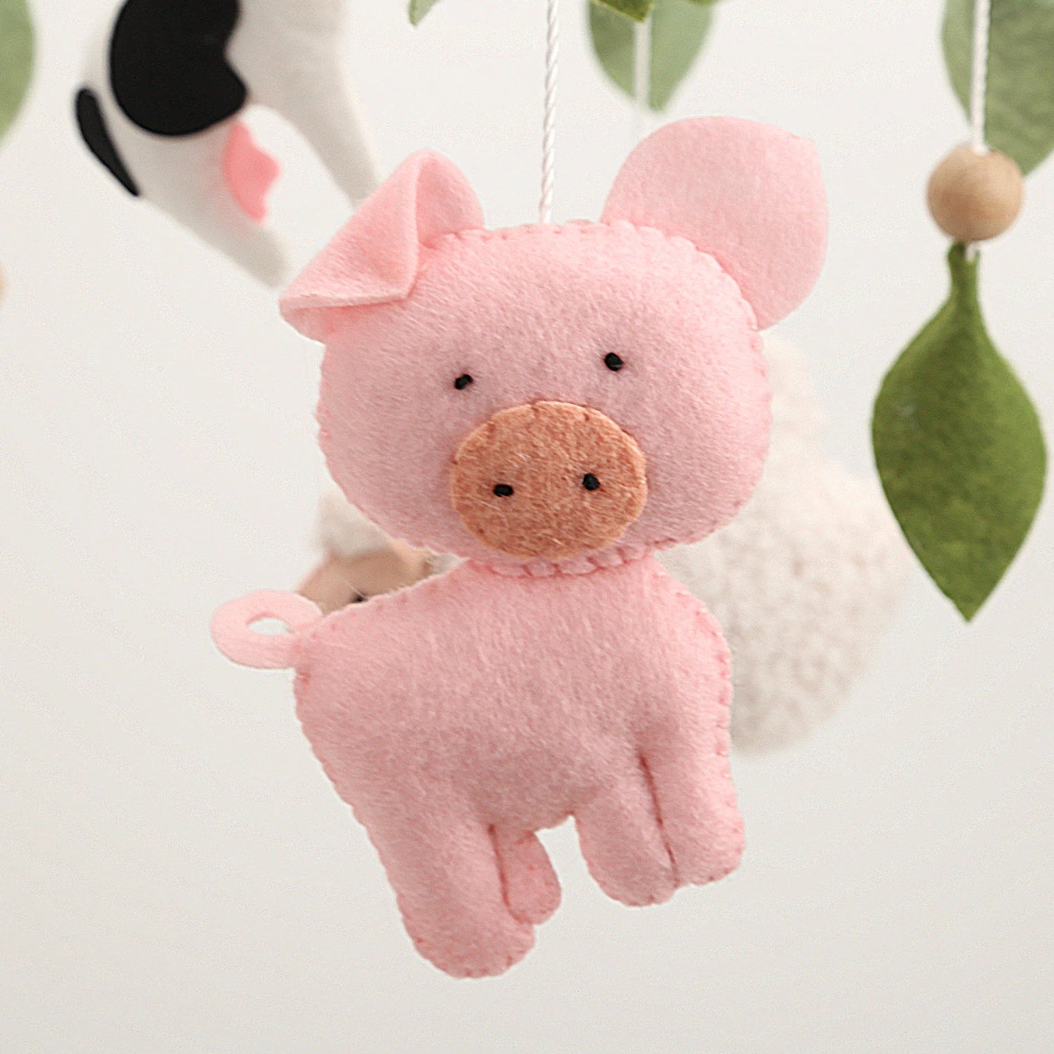 - Farmyard Friends Animals Baby Mobile – Handmade Felt Cot Mobile Baby Stork