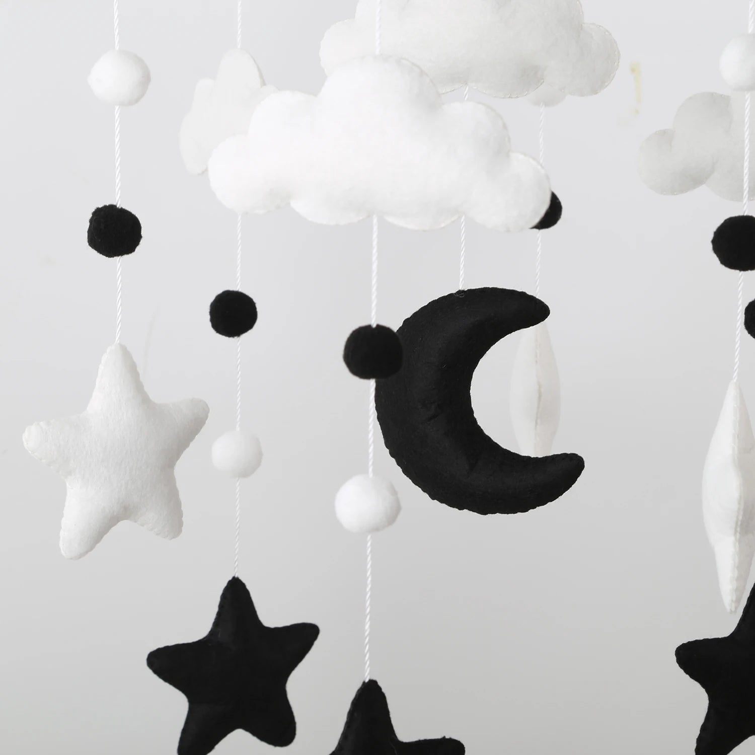 Black &amp; White Moon Baby Mobile | Monochrome Nursery Mobile