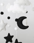 Black & White Moon Baby Mobile | Monochrome Nursery Mobile