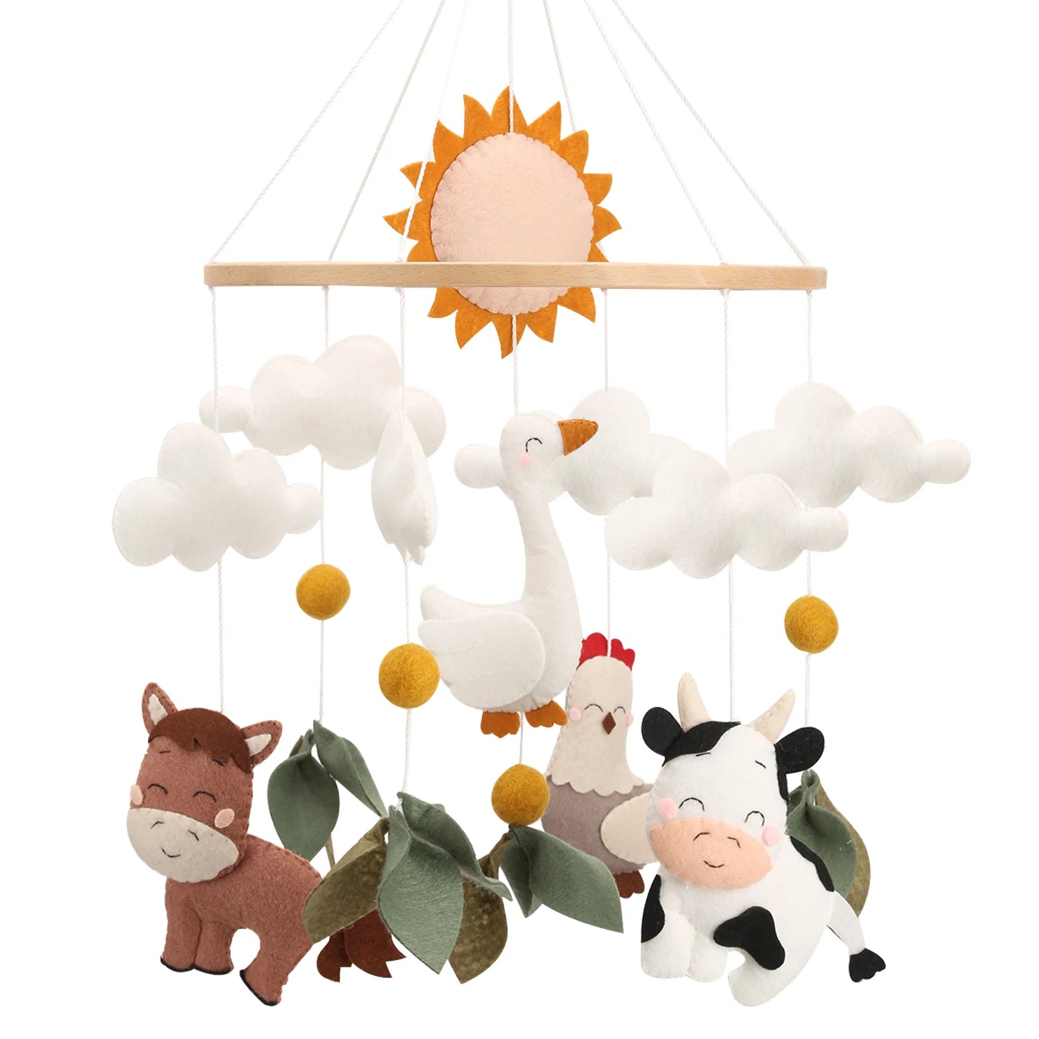 Farm Animals Baby Mobile | Cow Horse Goose &amp; Chicken Nursery Mobile