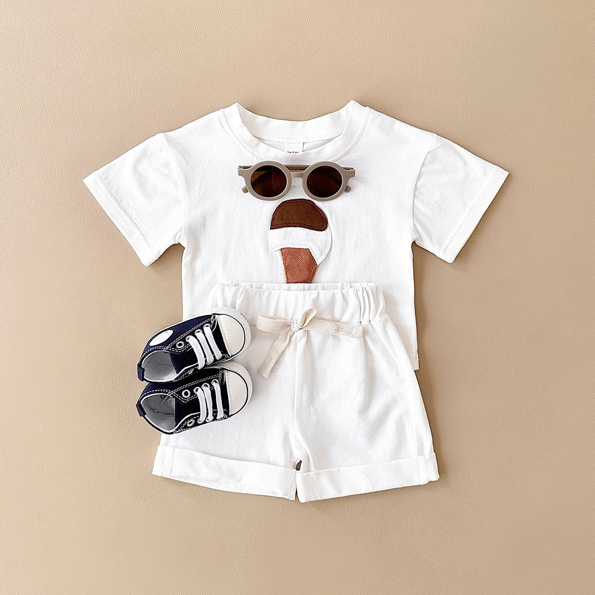 - Ice Cream 2 Piece Set – Cotton Tee &amp; Shorts Baby Stork