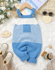 - Baby Knit Stripe Overalls Baby Stork
