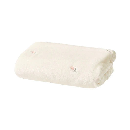 Polar Fleece Blanket with Embroidered Motifs | 125 × 90cm