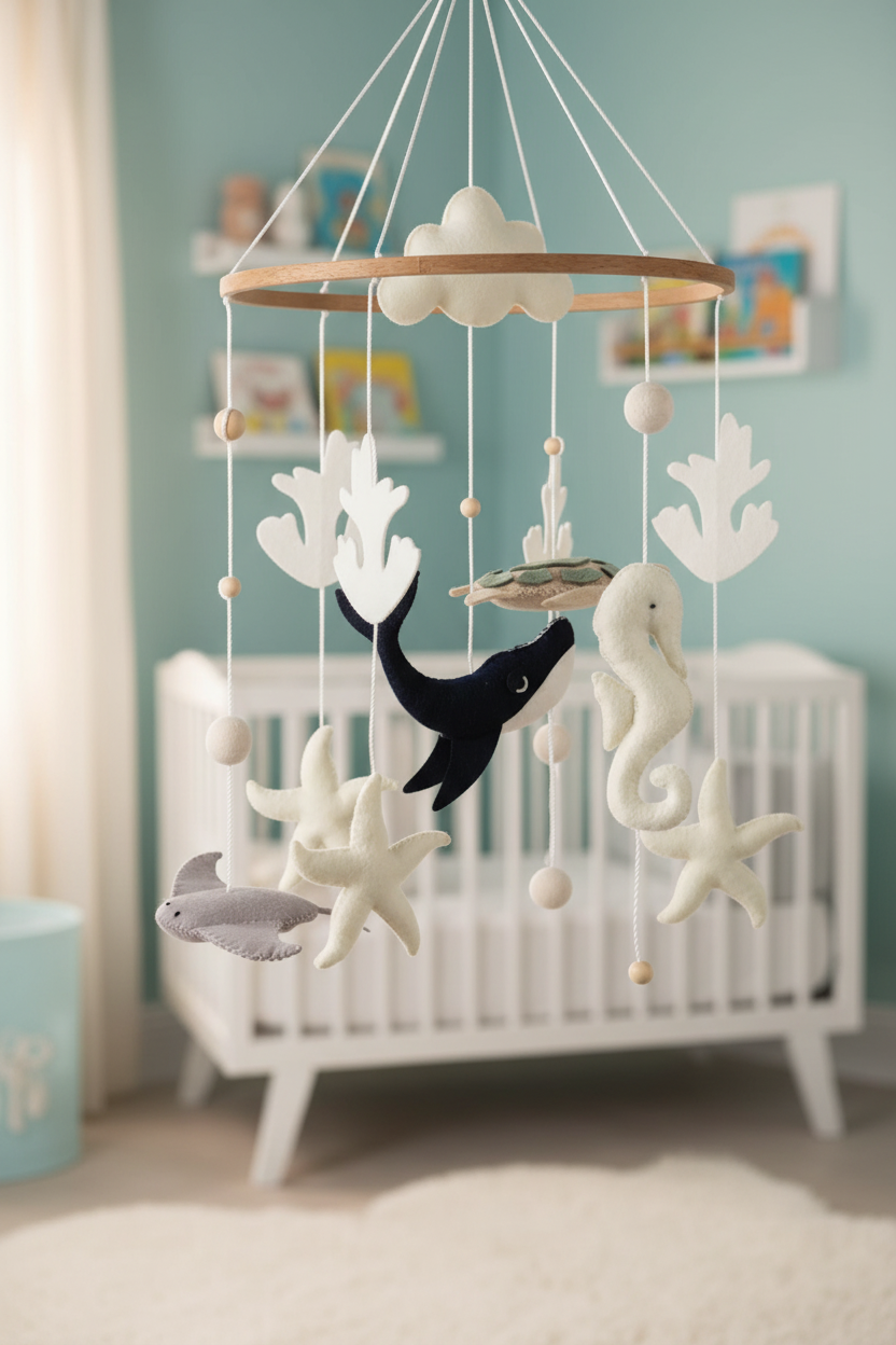 Ocean Baby Mobile | Whale, Turtle &amp; Seahorse Nursery Mobile