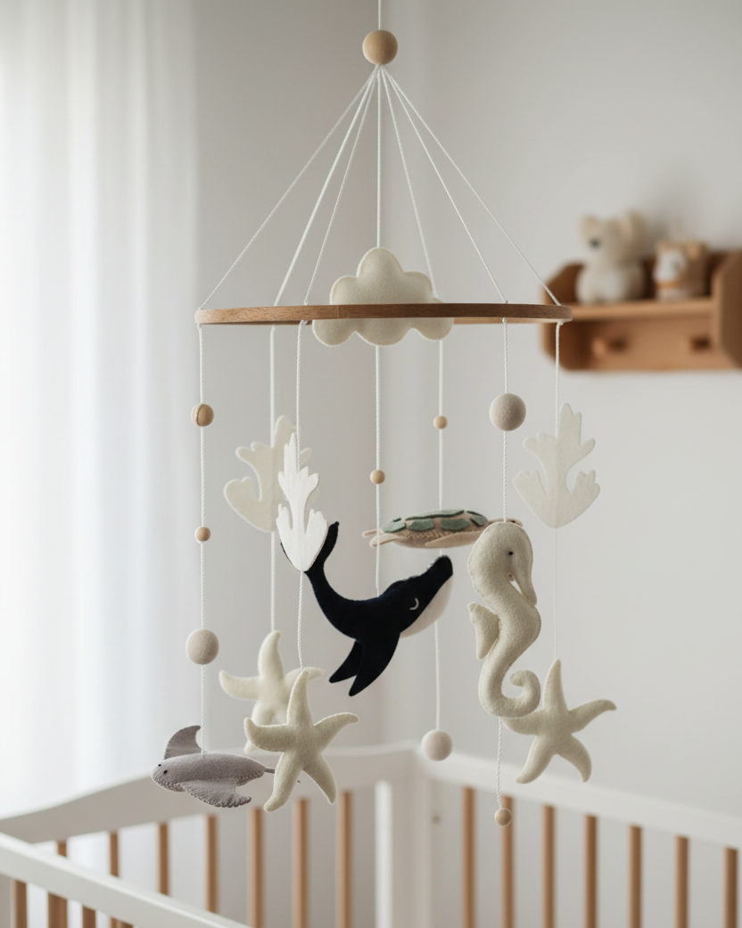 Ocean Baby Mobile | Whale, Turtle &amp; Seahorse Nursery Mobile