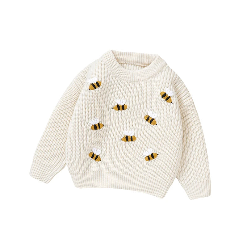 Cream - Busy Bee Knit Jumper Baby Stork