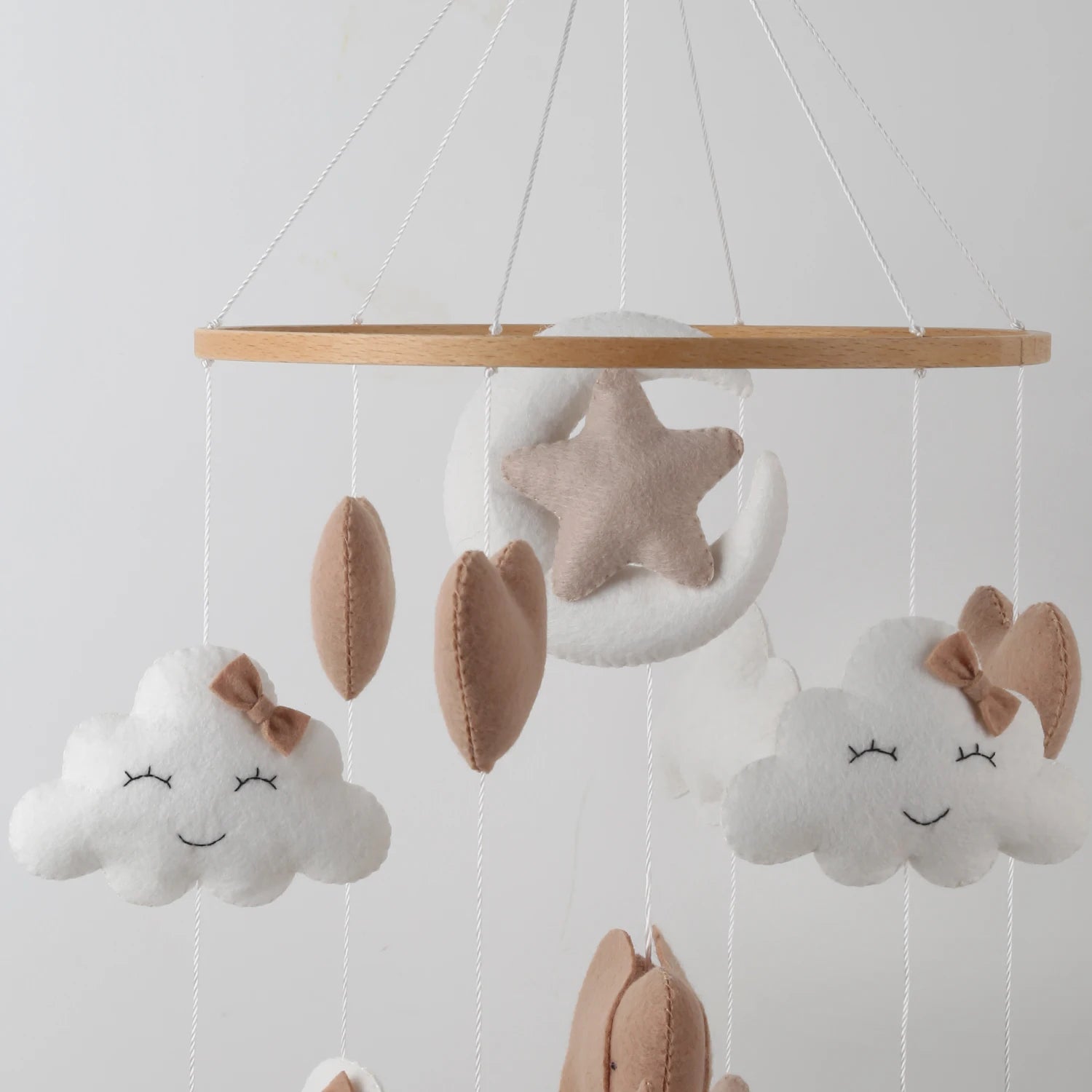 Elephant Baby Mobile | Neutral Nursery Mobile with Clouds, Moon &amp; Stars