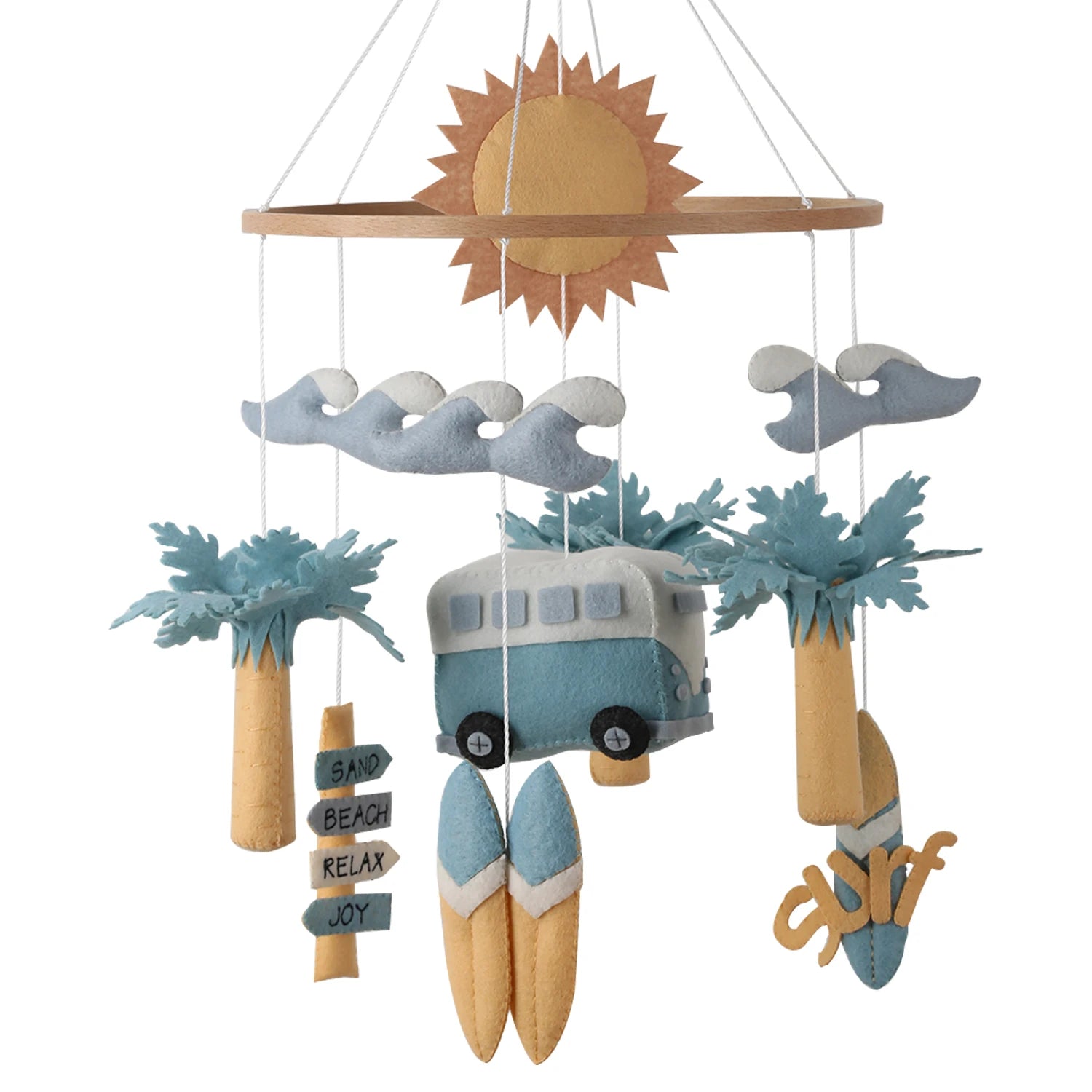 Surf Baby Mobile | Beach &amp; Ocean Nursery Mobile with Kombi Van and Surfboards