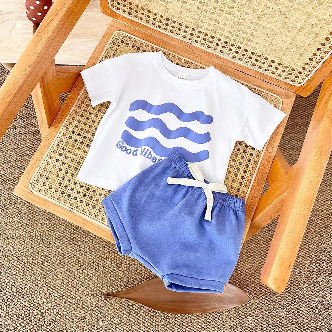 - Good Vibes 2 Piece Set – Cotton Tee & Shorts Baby Stork