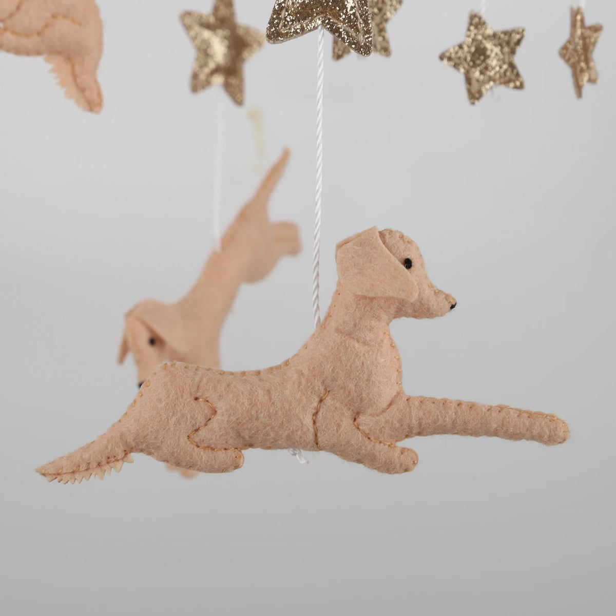 - Golden Retriever Felt Cot Mobile - Tan & Cream AE