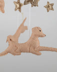 - Golden Retriever Felt Cot Mobile - Tan & Cream AE