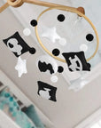 - High Contrast Black & White Baby Mobile – Sensory Newborn Nursery Cot Mobile Baby Stork Baby Mobile