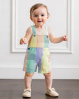 - Rainbow Stripe Overalls Baby Stork