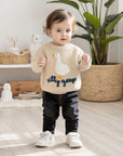 Goose Knit Baby Jumper | Embroidered Cotton Blend Toddler Sweater