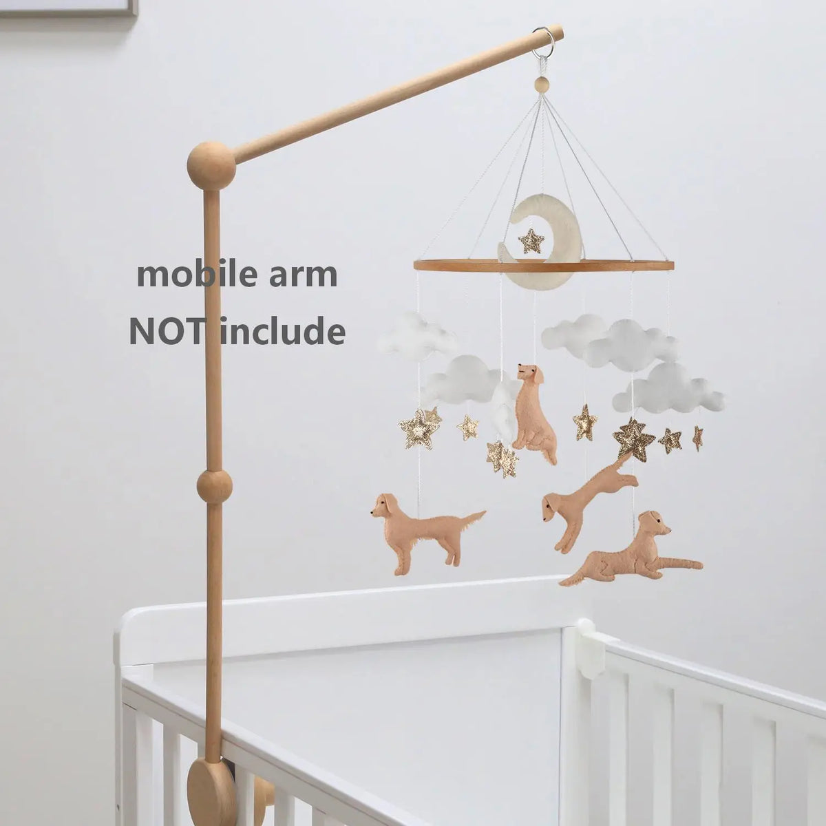 - Golden Retriever Felt Cot Mobile - Tan &amp; Cream AE