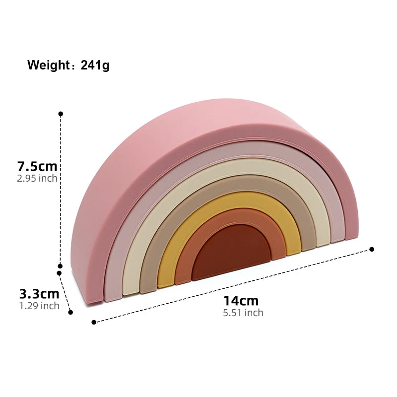 - Silicone Rainbow Stacker Toy Baby Stork