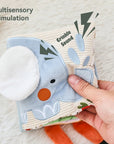 - Soft Sensory Baby Cloth Book with 3D Animals, Mirror & Textures – Montessori Early Learning Toy Baby Stork