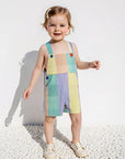 - Rainbow Stripe Overalls Baby Stork