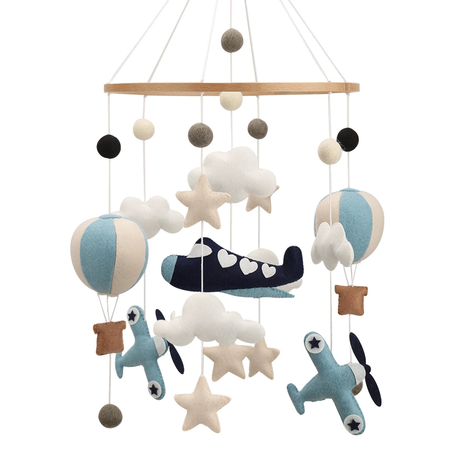 - Hot Air Balloon &amp; Airplane Felt Baby Mobile Baby Stork