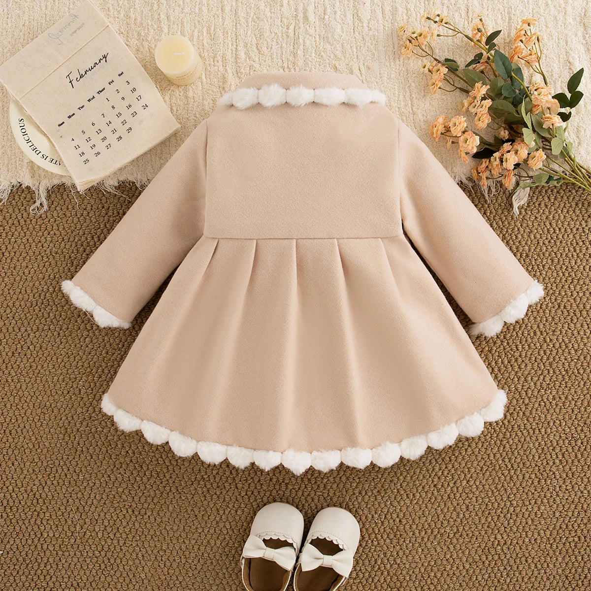 - Baby Girls Bow Winter Coat Baby Stork