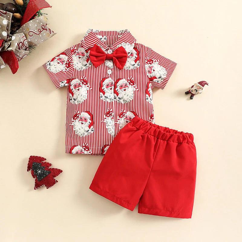 Christmas Shirt, Bow Tie &amp; Shorts Set