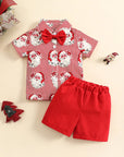 Christmas Shirt, Bow Tie & Shorts Set