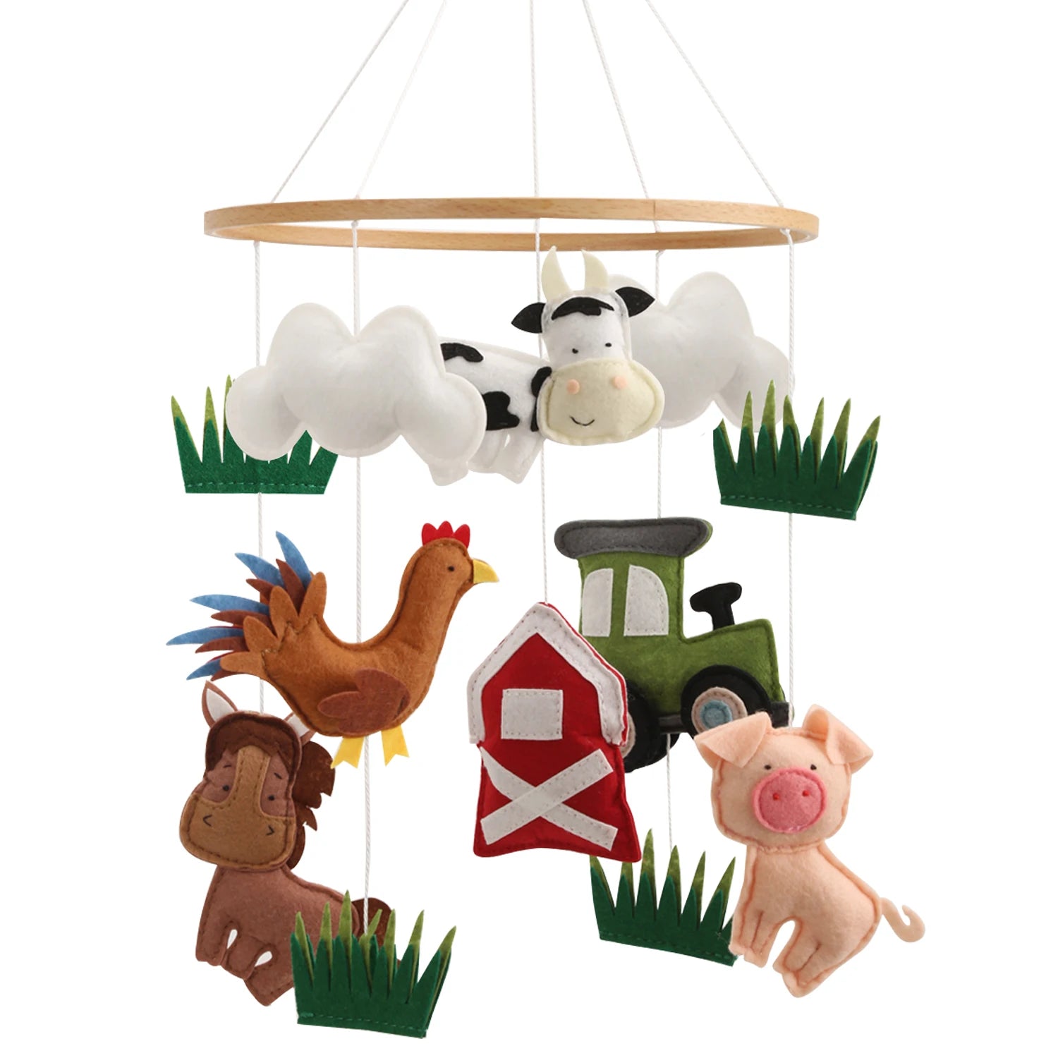 - Farmyard Baby Mobile – Handmade Felt Cot Mobile with Barn, Tractor &amp; Animals Baby Stork