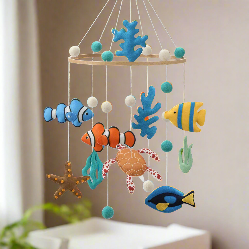 - Under the Sea Baby Mobile – Ocean Theme Felt Crib Mobile Baby Stork