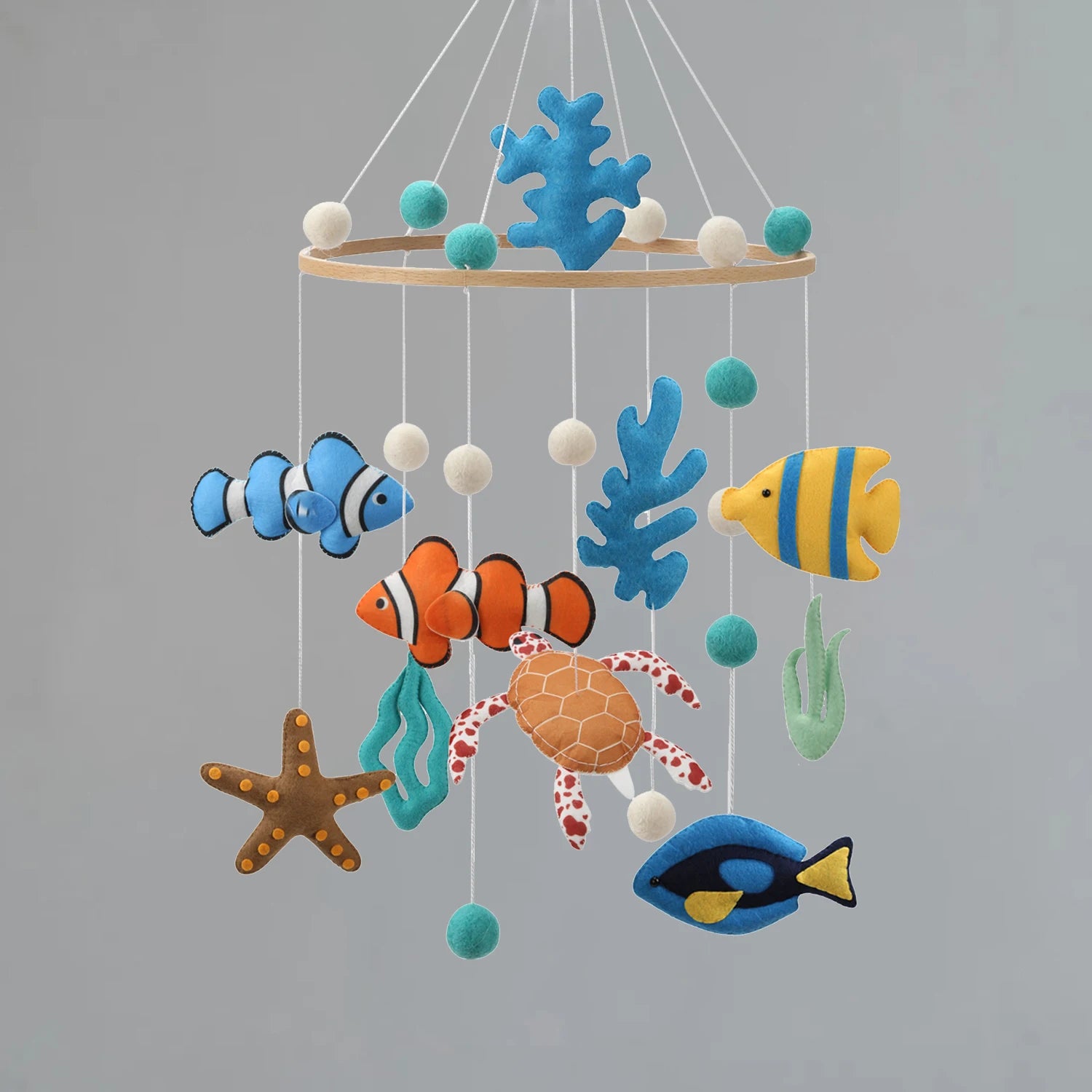 - Under the Sea Baby Mobile – Ocean Theme Felt Crib Mobile Baby Stork