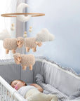 - Sheep & Bouclé Clouds Cot Mobile - Cream & Beige AE