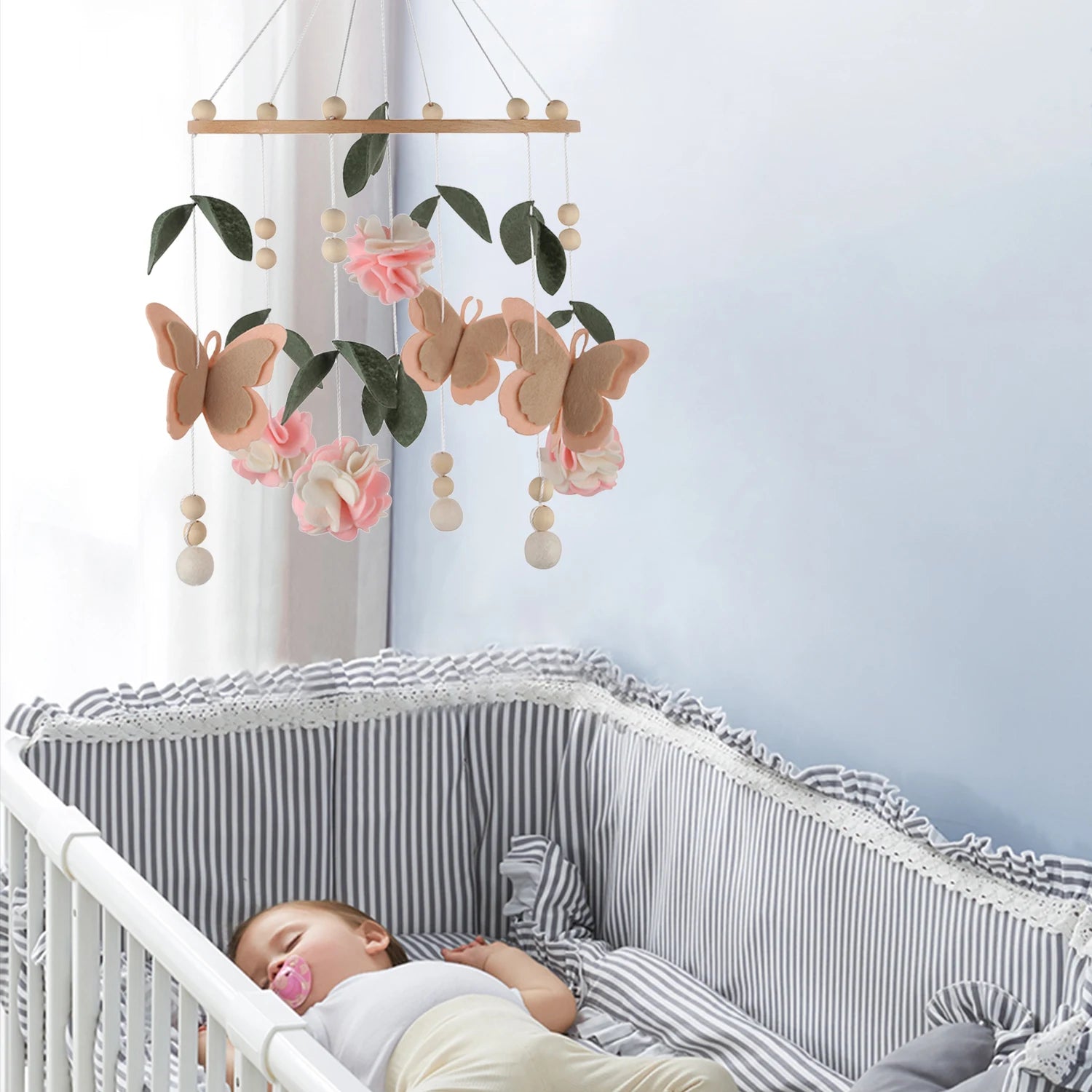 Butterfly &amp; Floral Baby Mobile | Pink Butterfly Nursery Mobile