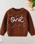 One Birthday Embroidered Knit Sweater | Six Colours
