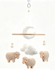 - Sheep & Bouclé Clouds Cot Mobile - Cream & Beige AE