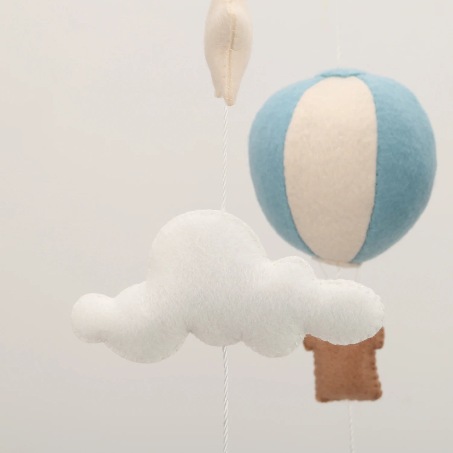 - Hot Air Balloon & Airplane Felt Baby Mobile Baby Stork