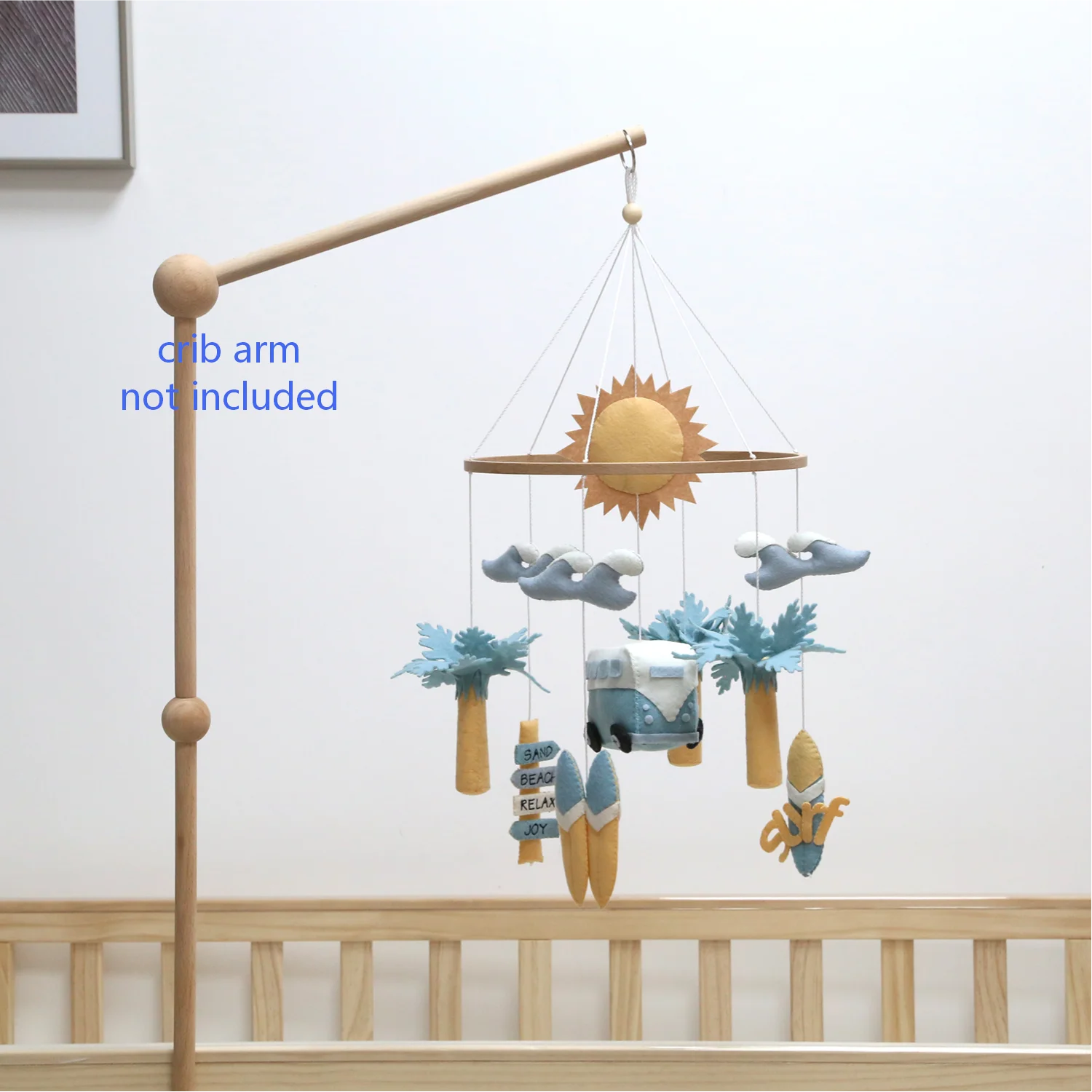 Surf Baby Mobile | Beach &amp; Ocean Nursery Mobile with Kombi Van and Surfboards