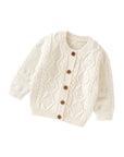 Cream - Classic Cable Knit Baby Cardigan Baby Stork